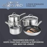 Prestige Scratch Guard Stainless Steel Pots and Pans Sets Non Stick - 5 Piece